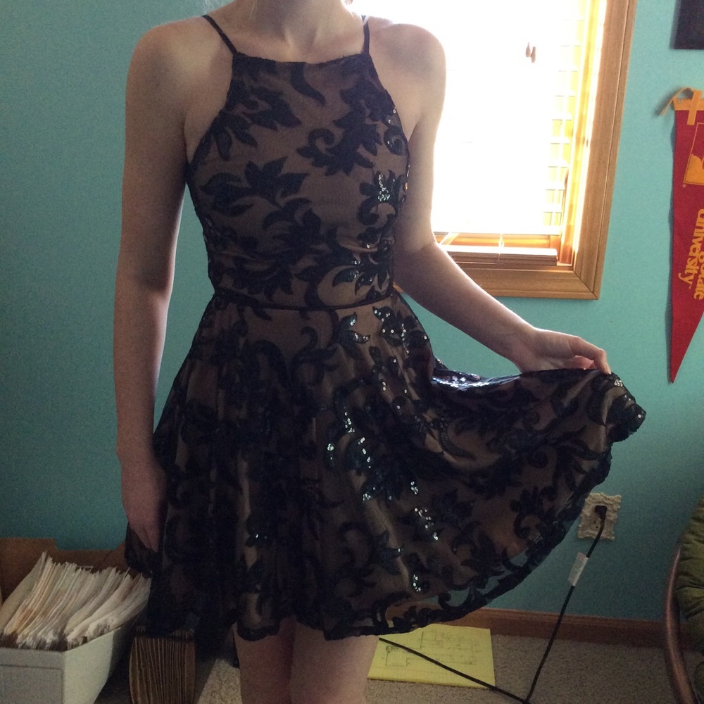Mesh sequence dress